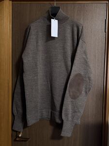 XL新品55%of メゾンマルジェラ エルボーパッチ タートルネック ニット ハイネック セーター 21AW XL Maison Margiela 10 メンズ グレージュ