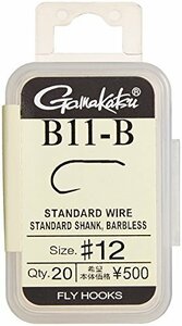 がまかつ(Gamakatsu) フライフック B11-B 12号 20本 フラットブラック 66653