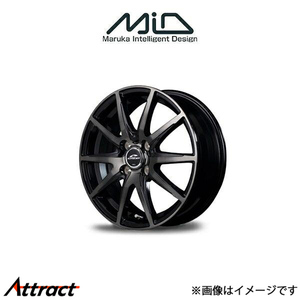 MID シュナイダー DR02 アルミホイール 4本 ミラトコット LA550/LA560(12×3.5B 4-100 INSET42 ブラックポリッシュ)SCHNEIDER