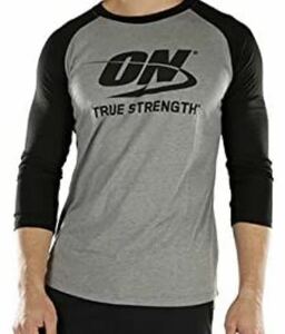 新品Optimum Nutrition:Baseball 3/4 Sleeve Tシャツ