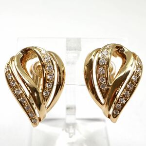 TASAKI(田崎真珠) 《K18 天然ダイヤモンドイヤリング》J ◎ 約7.5g 0.18ct diamond earring ジュエリー jewelry EG1/EG5