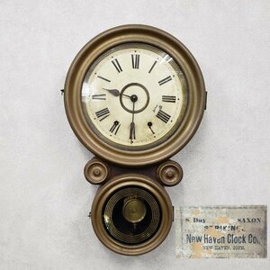 New Haven Clock Co. だるま時計　ニューへブン　だるま時計　柱時計　掛時計　金達磨　古時計　ボンボン時計　ジャンク　【140a1257】