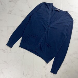 Weekend Max Mara ウィークエンド マックスマーラ 長袖コットンカーディガン トップス レディース 紺 ネイビー サイズL*TC1444