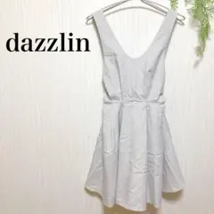 訳あり　dazzlin ダズリン　ジャンバースカート　肩紐　フレア　リボン　S