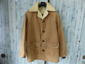 Carhartt カーハート カバーオール ダック ボア ランチ ジャケット 70ｓ ワークジャケット ４２サイズ ベージュ USED!! ８０サイズ発送!!