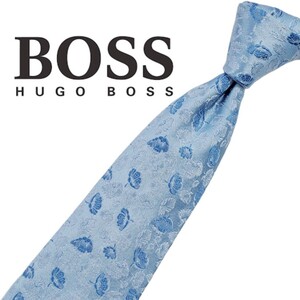 755/ 美品 HUGO BOSS ヒューゴボス 中古 ネクタイ 花柄 ネコポス