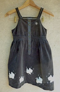  pom ponette ポンポネット　ベロアジャンパースカート 黒　ストレッチベロア　日本製 　１３０（９）