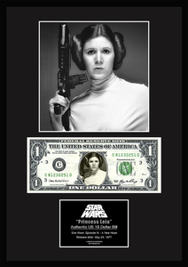 限定!スター・ウォーズ/Star Wars/レイア姫/Princess Leia/本物USA1ドル札フレーム証明書付き-2