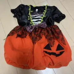 ハロウィン　コスプレ　カボチャ　ドレス　子供　100