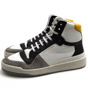 YVES SAINT LAURENT サンローラン ハイカットスニーカー 610618 SL24 High-Top Perforated Leather Sneakers 牛革 カーフ