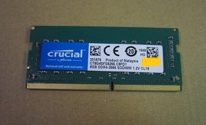 Crucial クルーシャル●ノートPC用メモリ　CT8G4SFS8266　8GB 1枚　DDR4-2666　SO-DIMM