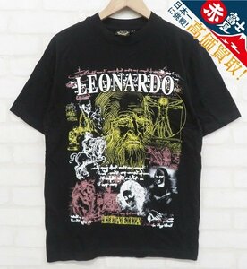 7T5055【クリックポスト対応】LAURI MJ LEONARDO ダヴィンチ モナリザ 半袖Tシャツ