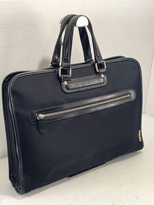 A9 2■ 美品 Paul Smith ポールスミス ブリーフケース ビジネスバッグ 黒レザーx撥水ナイロン