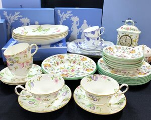 【14MT師08012E】1円スタート★ウェッジウッド★WEDGWOOD★ミントン★MINTON★スウィートプラム★ハドンホール★カップ＆ソーサー★計27点