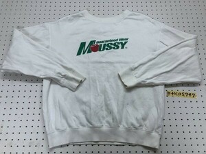 MOUSSY マウジー レディース ビッグロゴ スウェットトレーナー F 白赤緑