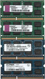 【DDR3 2GBx4枚 合計8GB ノートPC用】＜動作確認済＞Kingston / ELPIDA DDR3-1333 (PC3-10600S)【中古】H185