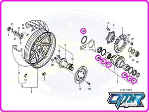 【新品】 ベアリング＆オイルシール (リアハブ)NSR250R MC28