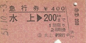 E017.上越線　水上⇒200キロ　51.10.3