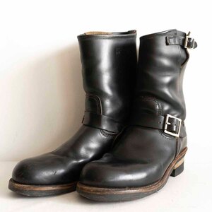 【プリント羽タグ】REDWING【2268/エンジニアブーツ】US7 1/2D スチールトゥ レッドウィング ブラック USA製 2412557