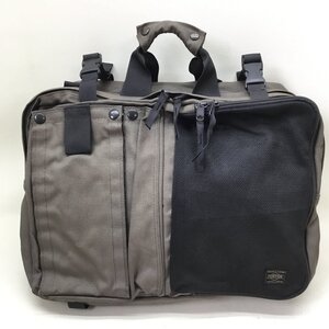 ■PORTER 3WAY ナイロンバッグ ショルダー/リュック/ハンド グレーカラー 書類バッグ 若干の使用感あり 中古品 /1.23kg