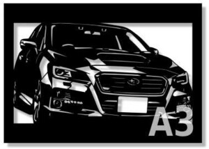 スバル(SUBARU) レヴォーグの切り絵　【A3サイズ】[C3-114]