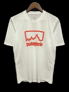 2013年製 patagonia パタゴニア 半袖 ポラライズド Tシャツ サイズS★ホワイト 白 ロゴプリント ポリエステル ドライ 速乾 アウトドア 人気