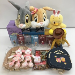 05w08407★1円~ 【グッズセット】 ディズニー Disney グラス ガラス食器 キーホルダー ドールケース タンブラー レインポンチョ 他 中古品