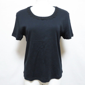 #snc ローラアシュレイ LAURAASHLEY Tシャツ カットソー L 黒 レース レディース [738078]