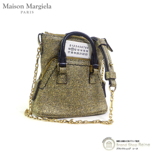 メゾン マルジェラ （Maison Margiela） 5AC ベビー ジャガード ショルダー バッグ SB3WG0048 ゴールド系（中古）