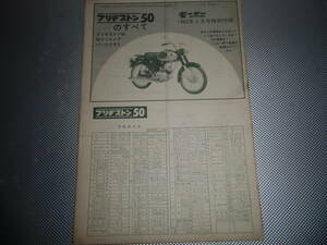 モーターサイクリスト１９６５年5月号特別付録　ブリヂストン50のすべて　パーツリスト　中古