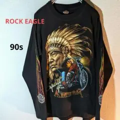 ROCK EAGLE　ロンT　Tシャツ　長袖　ヴィンテージ　90s　バイク