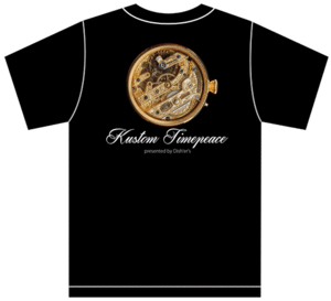 サイズが選べる Kustom Timepeace Tシャツ黒 13 S/M/L/XL カスタム時計 懐中時計 文字盤 エングレービング