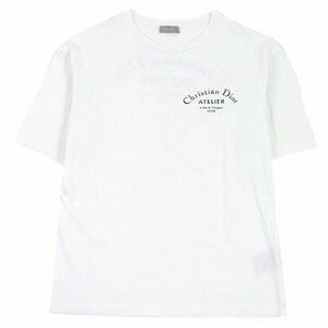 美品□DIOR ディオール オム 863J321I0533 ATELIER/アトリエ コットン ロゴプリント 半袖Ｔシャツ ホワイト S イタリア製 正規品 メンズ