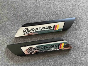 ★フォルクスワーゲン VOLKSWAGEN★213★ 金属ステッカー エンブレム デカール 2枚セット 3D 立体 車用装飾 両面テープで取付簡単 ブラック