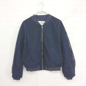 ◇ Ray BEAMS レイ ビームス メッシュ 長袖 ブルゾン サイズ0 ネイビー レディース P