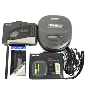 1円 SONY D-340/CASIO AS-340R/AIWA TP-560 等 含む ポータブル CD カセット プレーヤー オーディオ まとめ セット