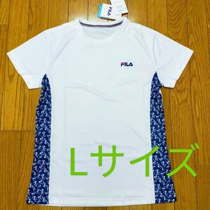 FILA フィラ 半袖 レディース L ホワイト 冷感 UV Tシャツ 吸水 吸熱 速乾 412-628 トレーニング ランニング ジム フィットネス　