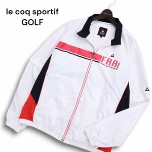 le coq sportif GOLF ルコック スポルティフ ゴルフ ロゴ刺繍★ 袖着脱可 ウインドブレーカー Sz.3L　メンズ 白 大きい 特大　C4T07589_8#O