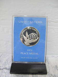 国連平和メダル UNITED NATIONS PEACE MEDAL 1972 スターリングシルバー 銀製