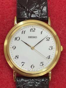 【磨きあげメンテナンス済】SEIKO 7N01-0BH0 メンズクォーツ腕時計 951249 JAPAN 7N01-0HR1 牛革ベルト　セイコー　白文字盤　アラビア