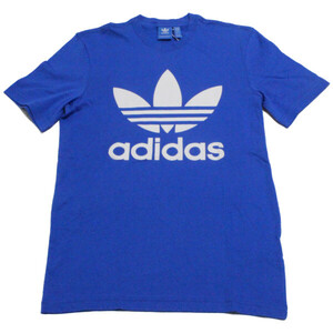 訳あり アディダス 海外 S オリジナルス トレフォイル ロゴ Tシャツ 青 白 BK7161 半袖 ADIDAS TOREFOIL LOGO TEE ブルー デカロゴ 新品