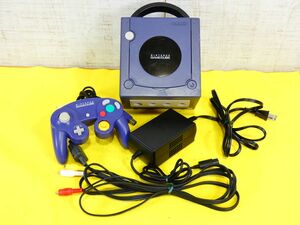 (GKK-8) Nintendo 任天堂 ゲームキューブ 本体 DOL-001 (JPN) コントローラー アダプター付 ゲーム機器＠80(9)