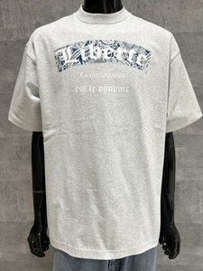 LIBERTE　リベルテ　アッシュ　L　アーチ型ボックスペイズリー Tee　ビッグシルエット　ヘビーウェイト　ストリート　メンズライク