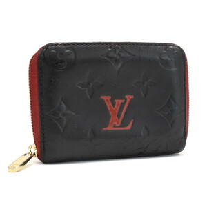 1円 ◆良品 LOUIS VUITTON ルイヴィトン 財布 コインパース ヴェルニ レザー ブラック×レッド◆E.Bil.zE-28