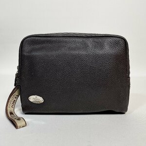 2402-56-5｜美品｜FENDI フェンディ セレリア クラッチバッグ ポーチ レザー ダークブラウン