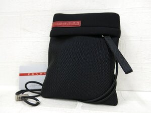 ◆超美品◆PRADA プラダ スポーツ◆ロゴ型押し◆ナイロン◆ショルダー バッグ◆ブラック レッド SV金具◆イタリア製◆斜め掛け◆A9514