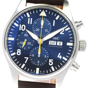 IWC SCHAFFHAUSEN IW377729 パイロットウォッチ クロノグラフ デイデイト 自動巻き メンズ 良品 保証書付き_826654