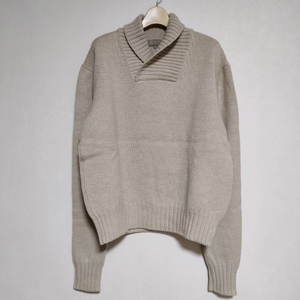 MARGARET HOWELL 579-2260003 ショールカラー MULTI-END WOOL 定価61600円 ニット 22AW ベージュ マーガレットハウエル 4-1225T 237383