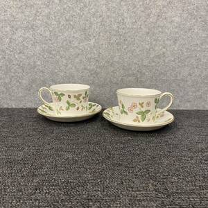 ◯【売り切り】WEDGWOOD（ウェッジウッド）カップ&ソーサー WILD STRAWBERRY ボーンチャイナ 2客セット