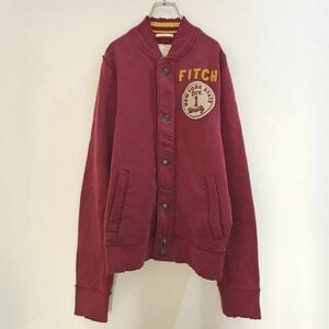 ◆お洒落な逸品◆Abercrombie&Fitch/アバクロンビー＆フィッチ スナップ スウェット ジャンパー エンジ 裏起毛 メンズ M ON1441